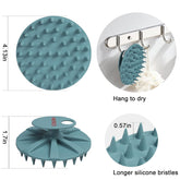 One-Piece Silicone Scalp Massager Shampoo Brush Hair Wash, Dark Green