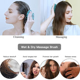 One-Piece Silicone Scalp Massager Shampoo Brush Hair Wash, Dark Green