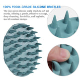One-Piece Silicone Scalp Massager Shampoo Brush Hair Wash, Dark Green