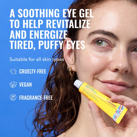 Yerba Mate Wake up Eye Gel - Hydrating Undereye Gel with Hyaluronic Acid & Caffeine, Targets Puffiness, Skincare for Face, 0.5 Fl Oz