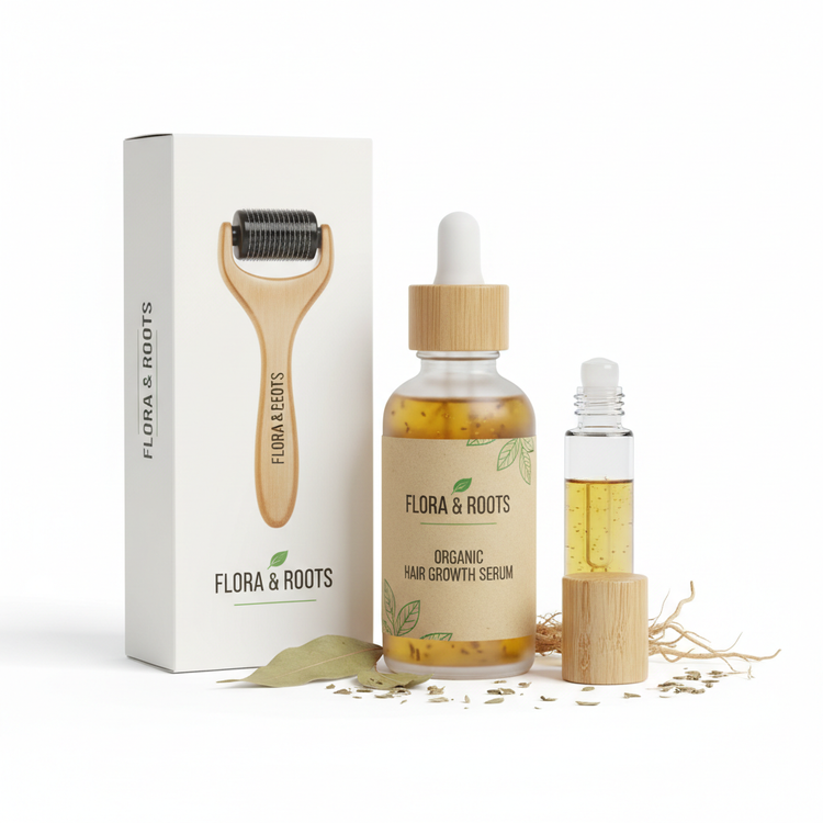 Sérum capillaire bio avec rouleau massant